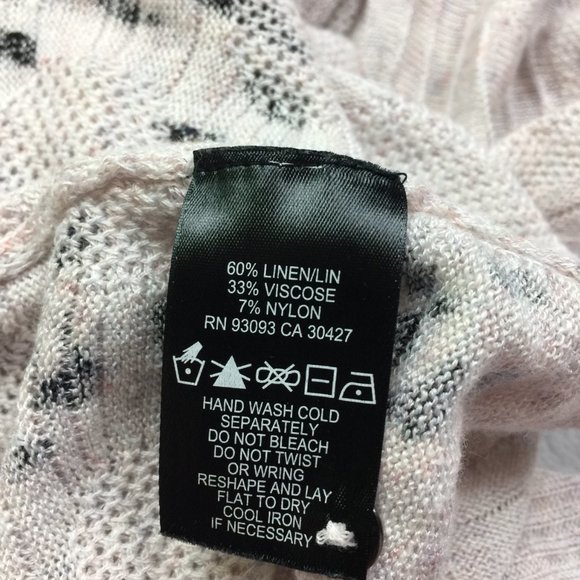 Nic + Zoe Long Cardigan Sweater 1X/2X Women Plus Gray Animal Print Linen Blend - Picture 5 of 14